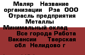 Маляр › Название организации ­ Рза, ООО › Отрасль предприятия ­ Металлы › Минимальный оклад ­ 40 000 - Все города Работа » Вакансии   . Тверская обл.,Нелидово г.